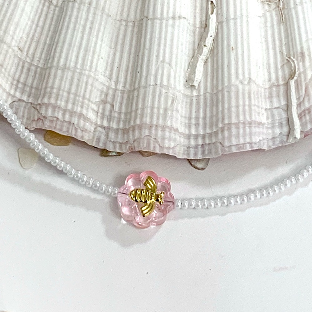 Czech Glass Bee Beaded Necklace